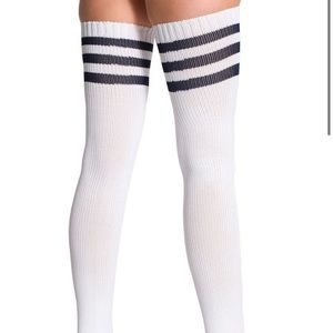 American Apparel Black Stripe Thigh High Socks